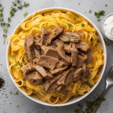 Beef Stroganoff with Egg noodles 