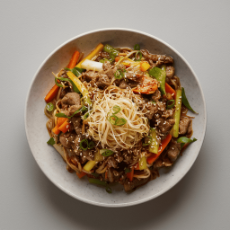 Kung Pow Beef & Vegetables stir fry, Noodles 