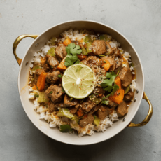 One Pot Thai Coconut Lime Beef 