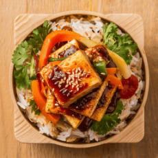 Tofu Teriyaki with Rice & Vegetables 